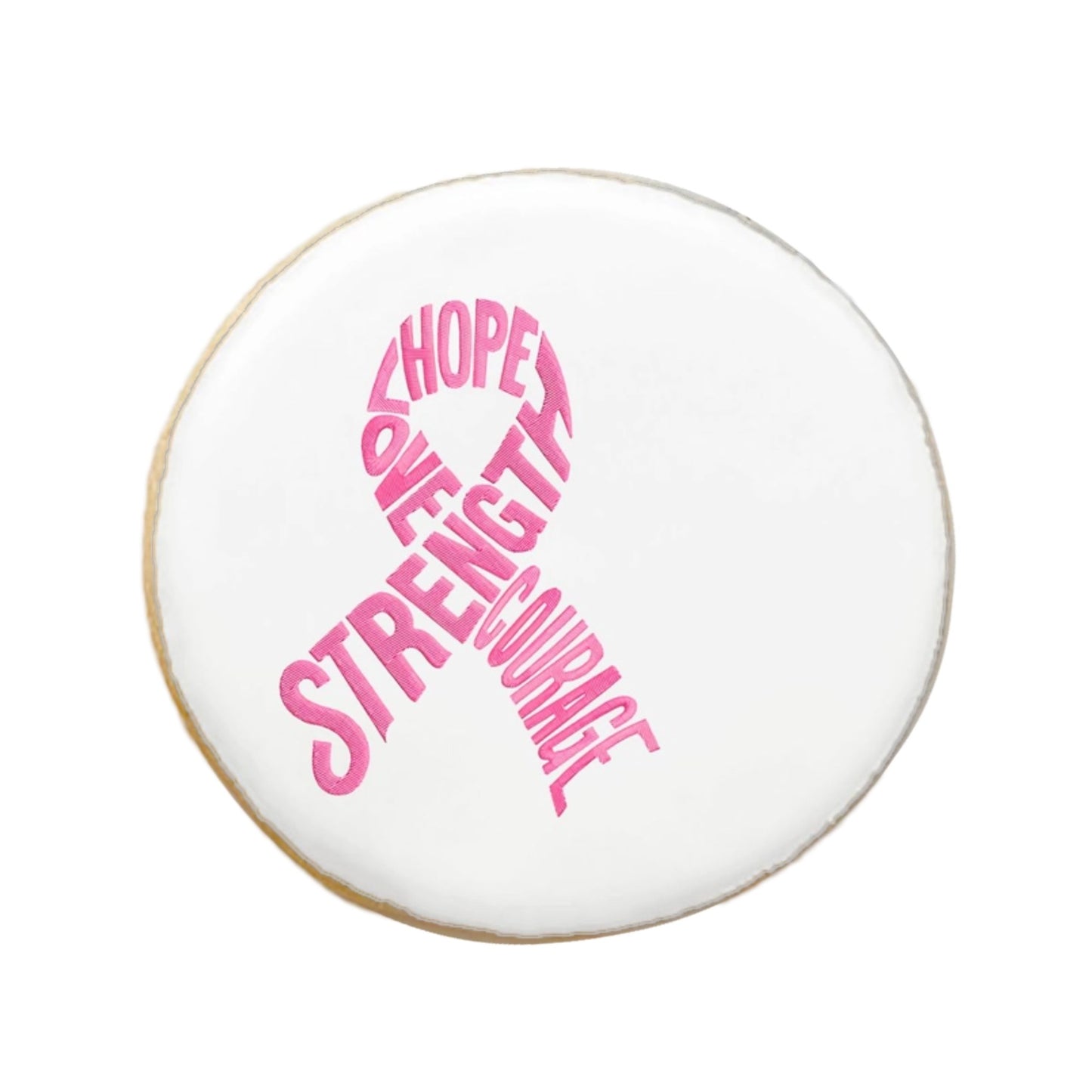 Custom Breast Cancer Awareness Ribbon Cookies