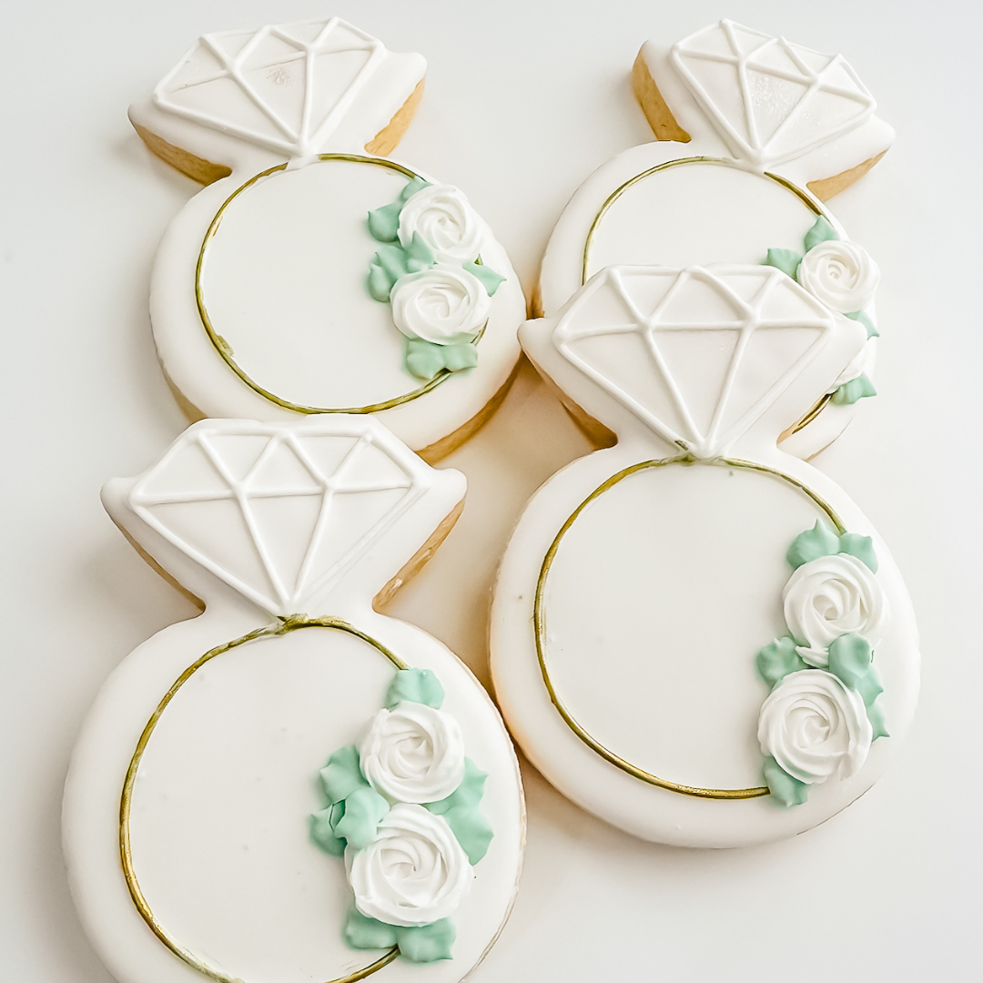 Engagement Ring Bridal Shower Cookies
