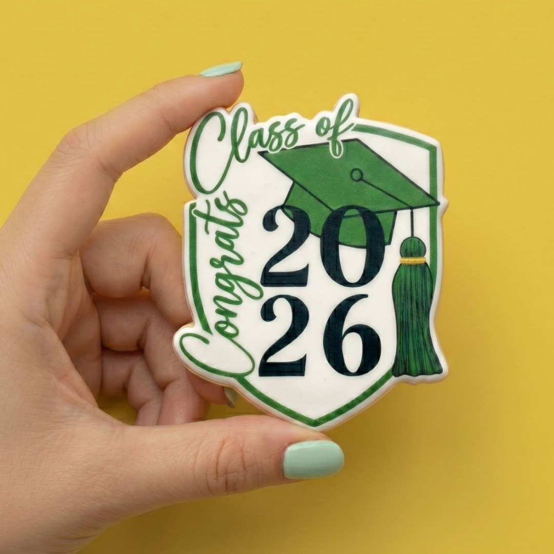 Shield of Success Graduation Cookie