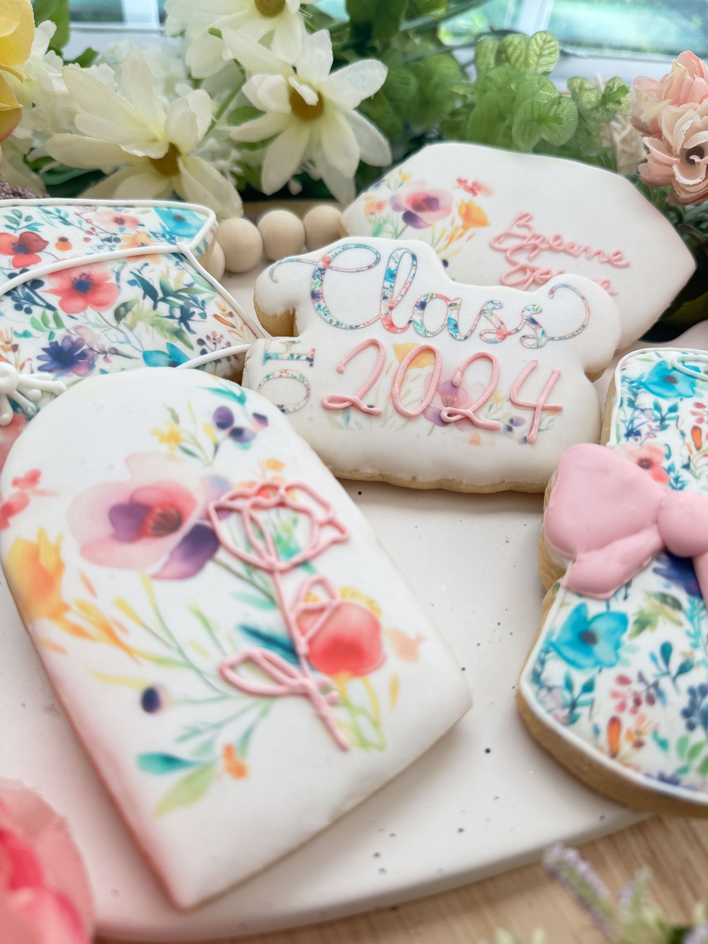 Floral Graduation Cookies