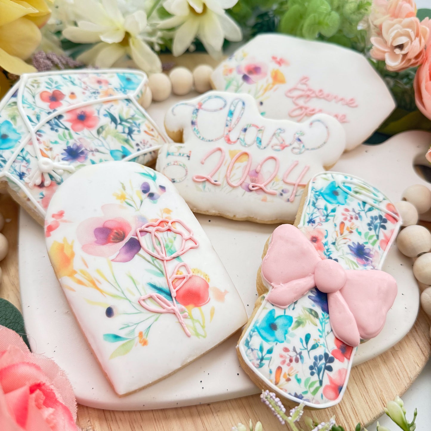 Floral Graduation Cookies