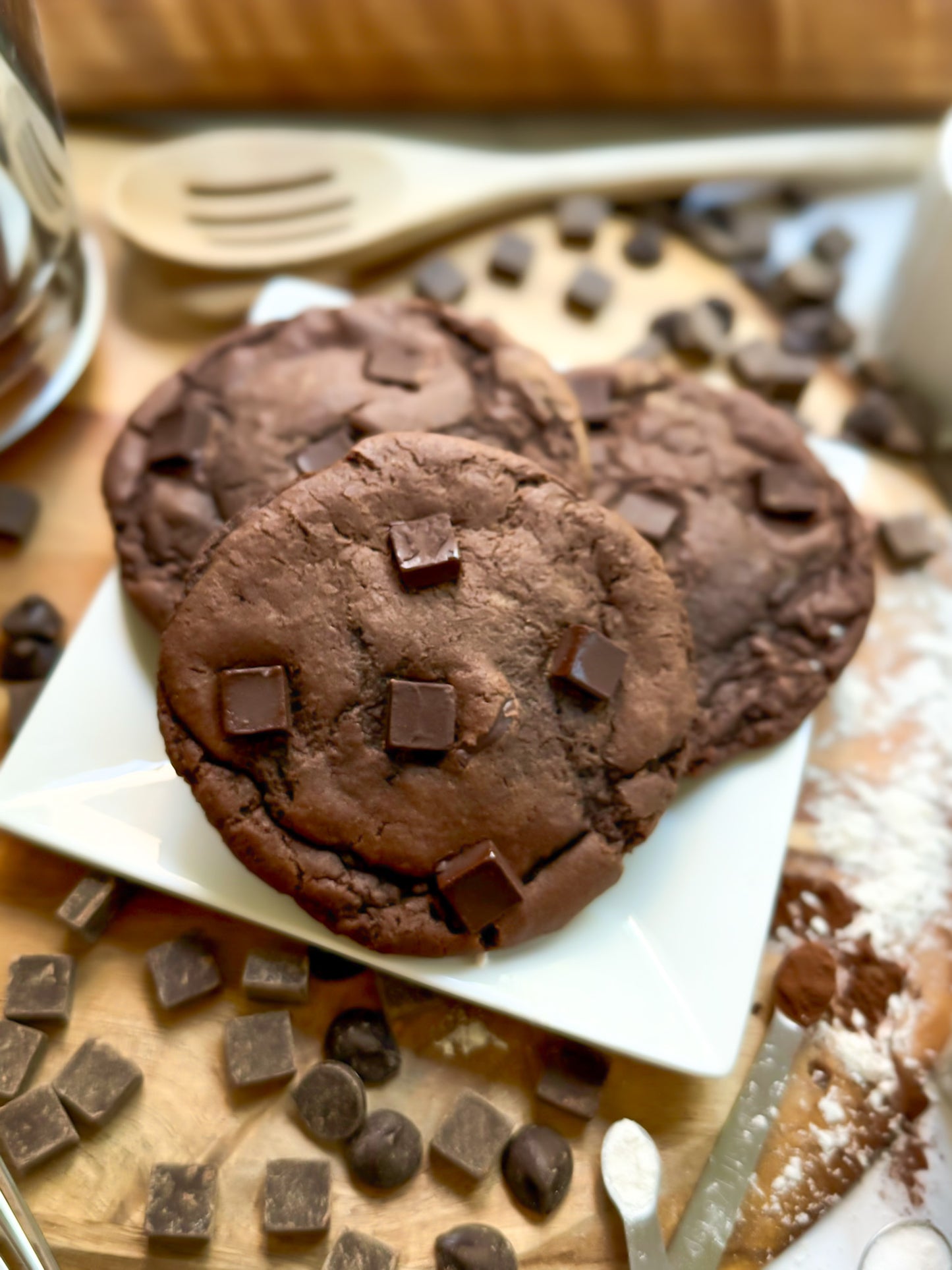 Triple Chocolate Chip Cookies