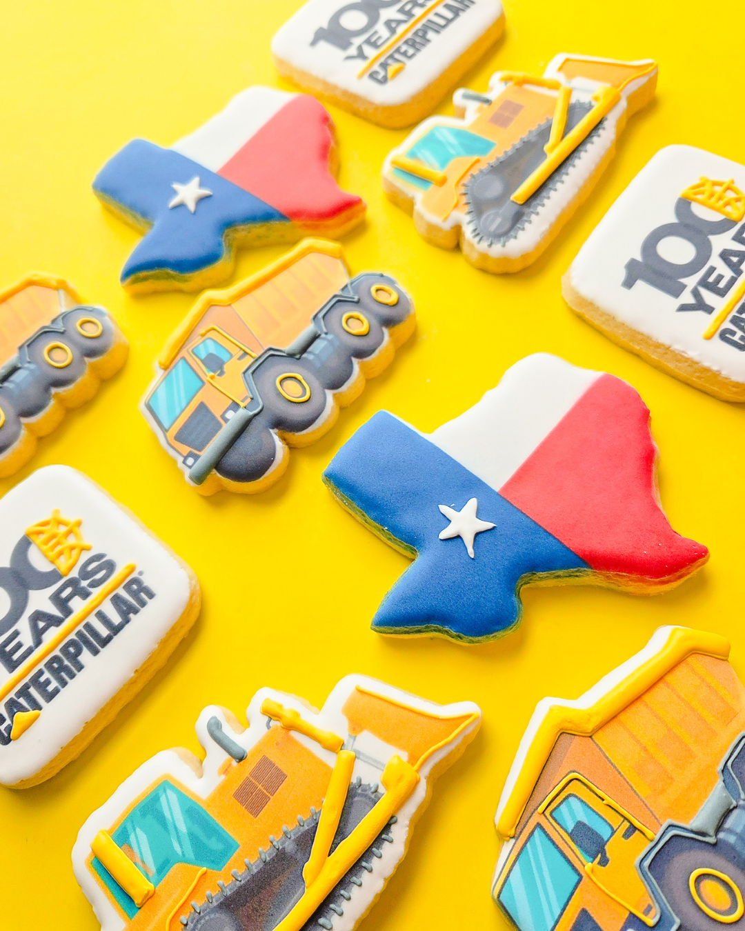 Texas Construction & Caterpillar Cookies