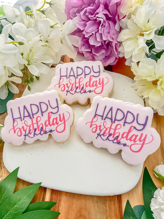 Personalized "Happy Birthday" Sugar Cookies