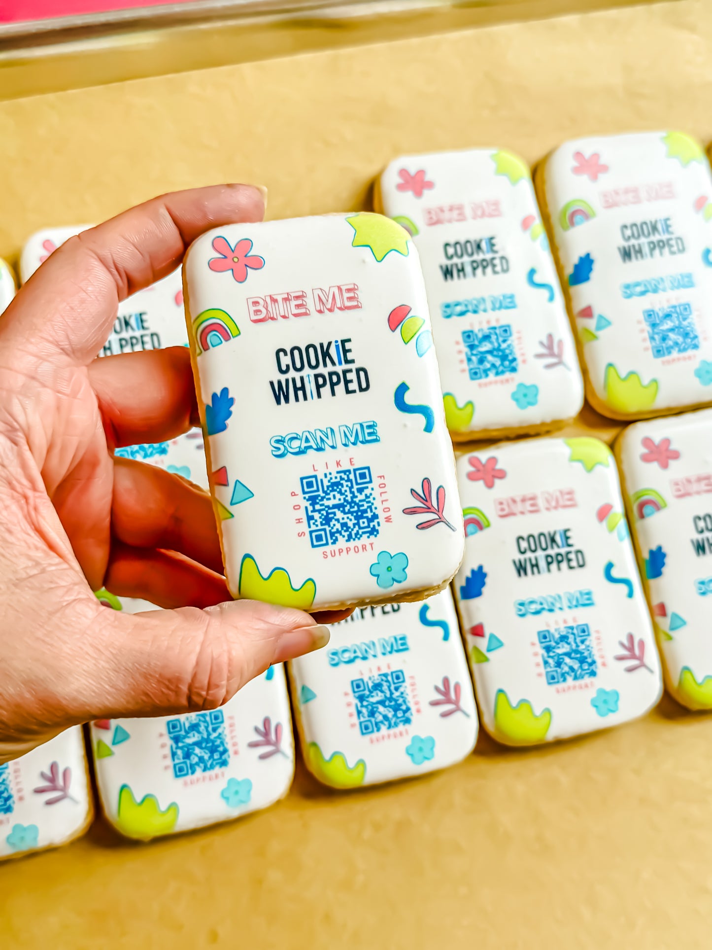 Custom Branded QR Code Cookies