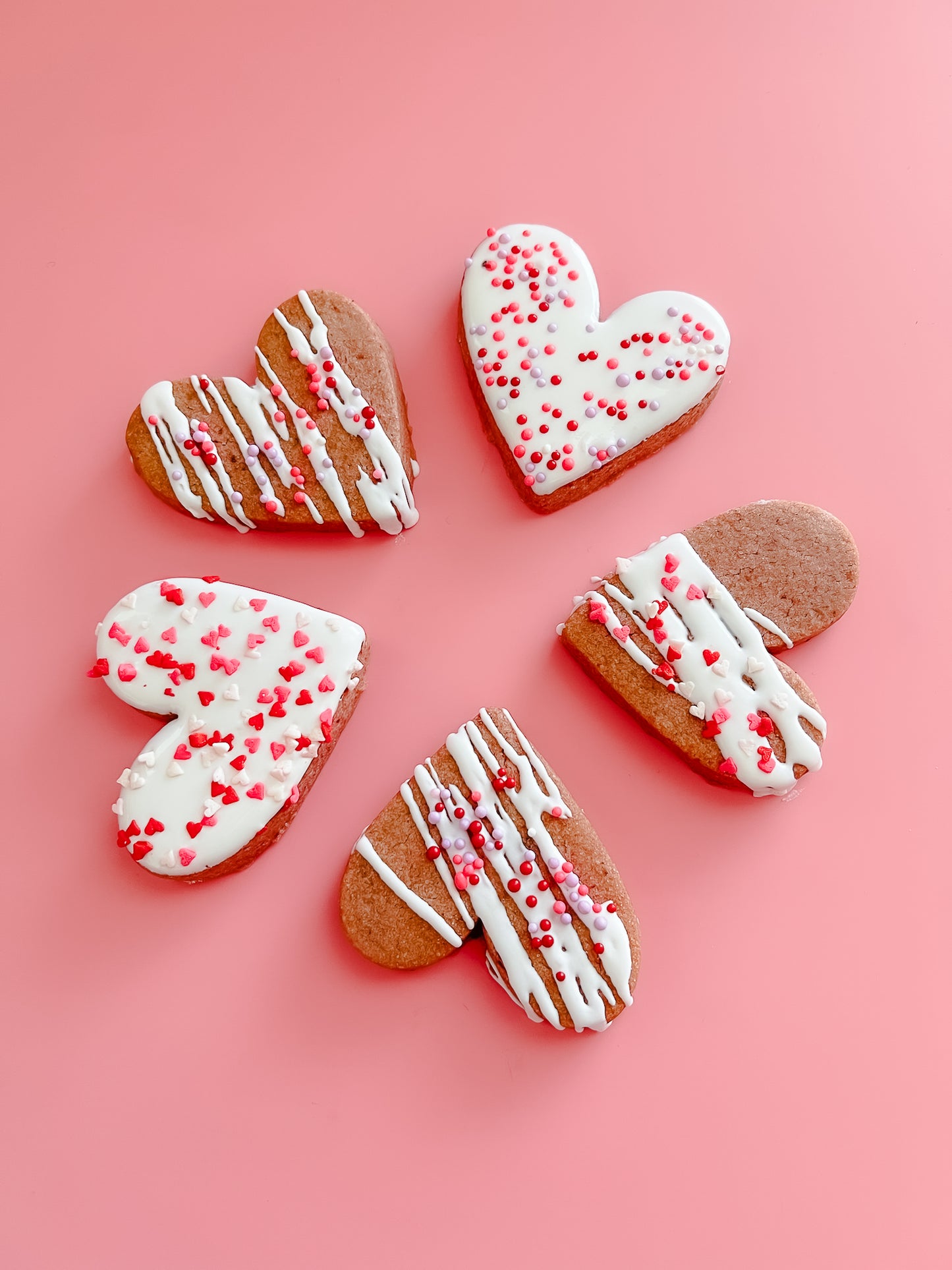 Mini Strawberry Heart Sugar Cookies