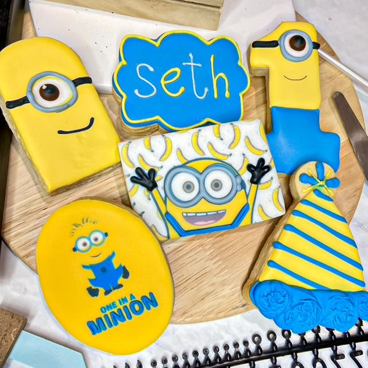 Minion First Birthday Cookies