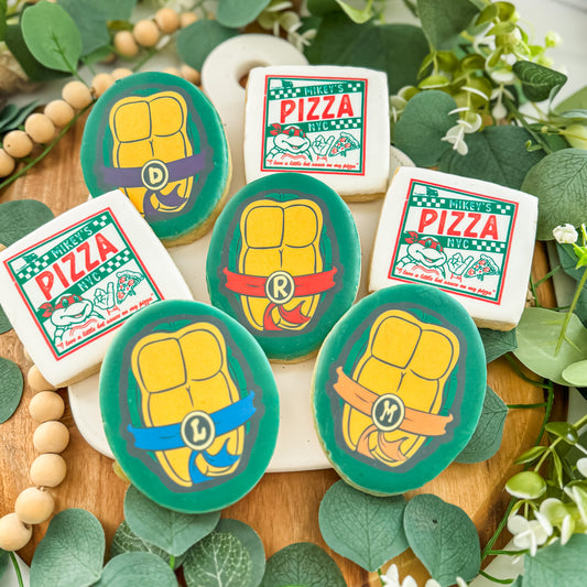Ninja Turtles Pizza Sugar Cookies