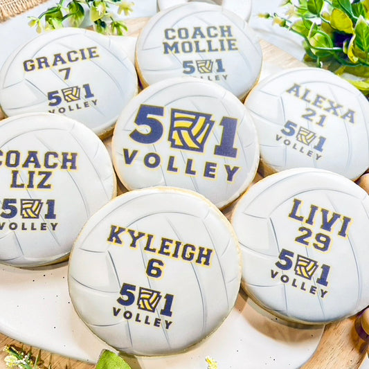Personalized Volleyball Team Sugar Cookies