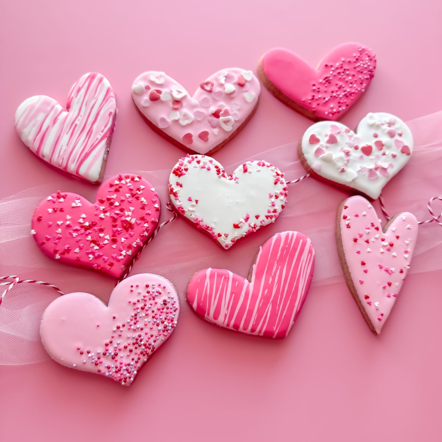 Strawberry Heart Sugar Cookies