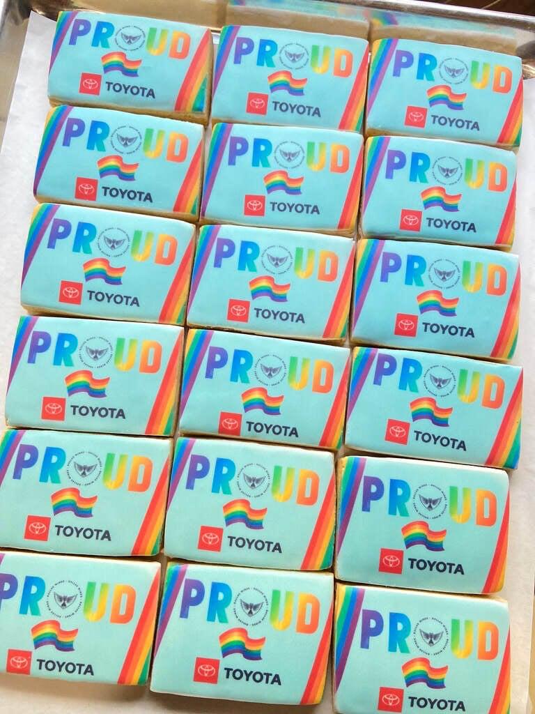 Custom "Proud" Rainbow Cookies