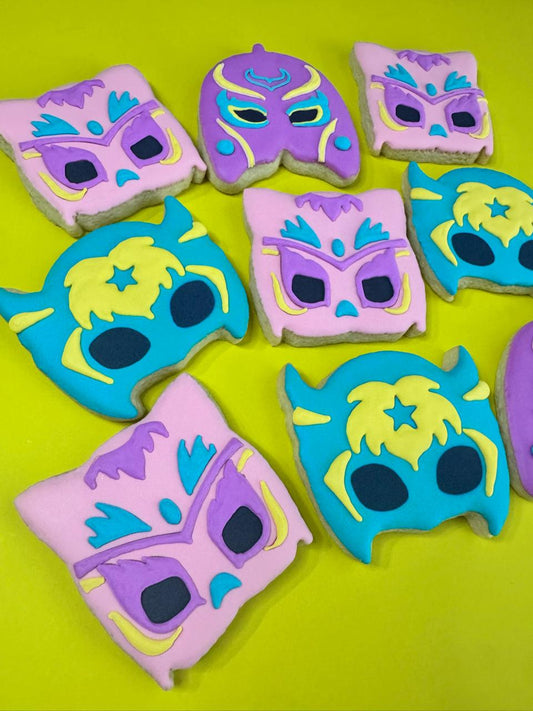 Luchador Mask Birthday Cookies