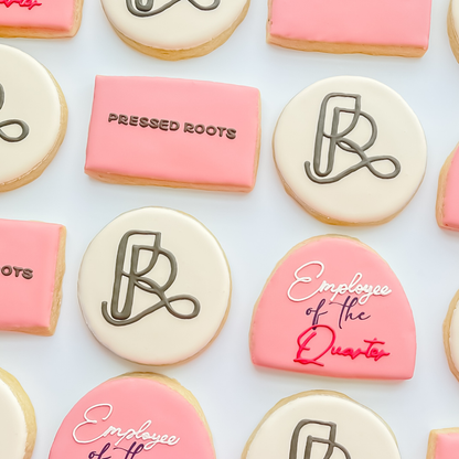 Pressed Roots Logo and Recognition Cookies