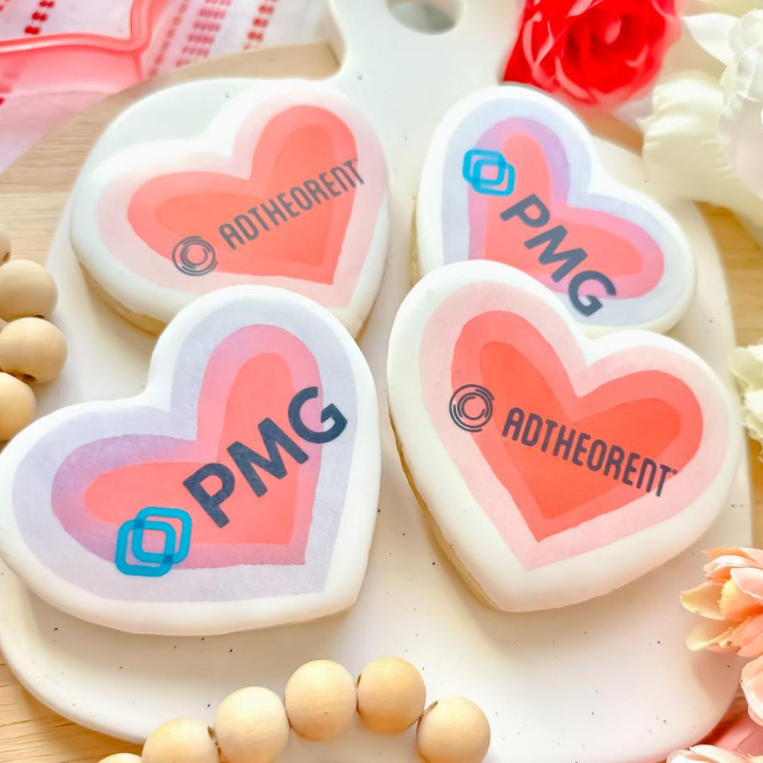 Skip a Beat Valentine's Logo Heart Cookie