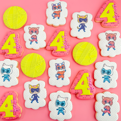 Super Kitties Birthday Cookies