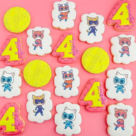 Super Kitties Birthday Cookies