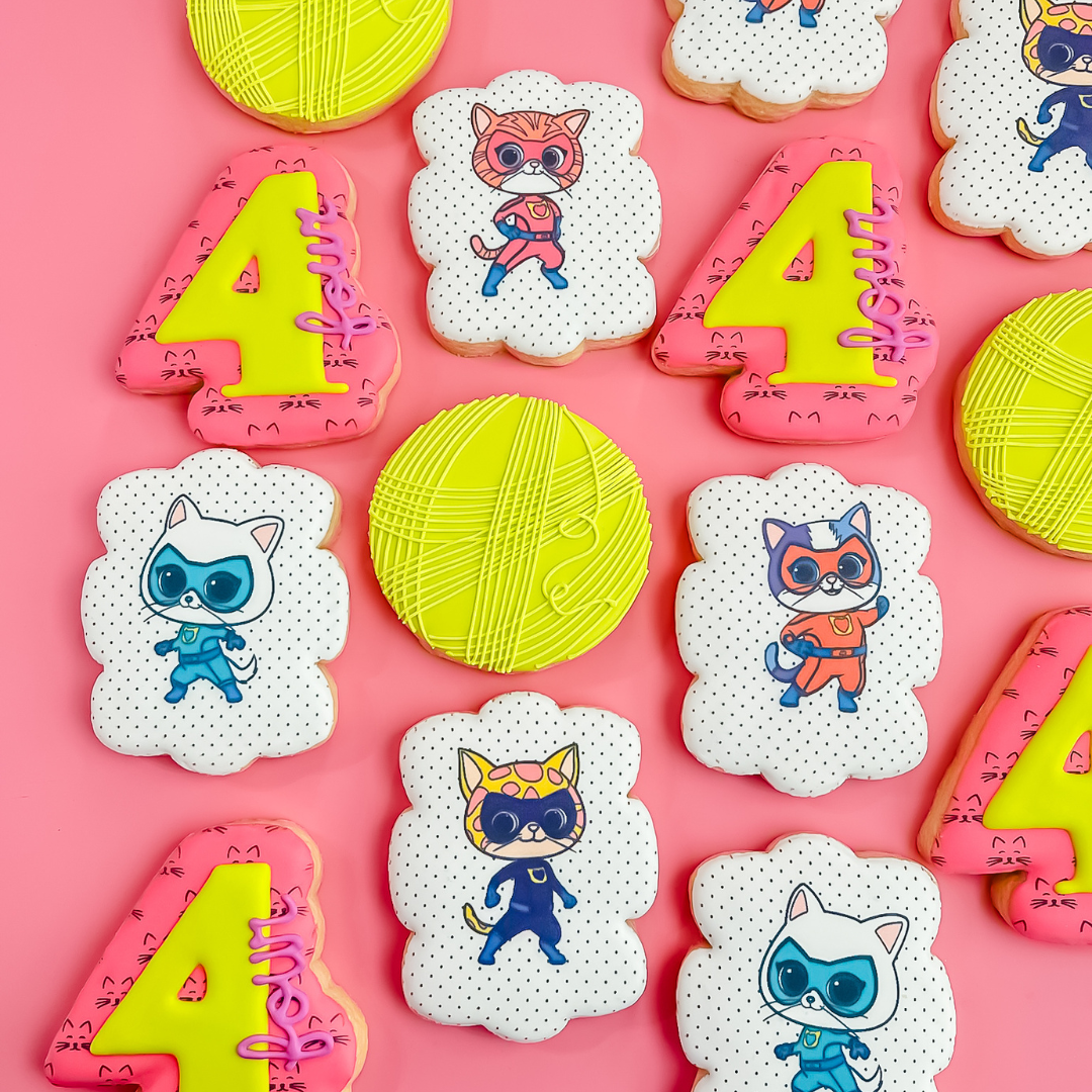 Super Kitties Birthday Cookies