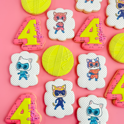 Super Kitties Birthday Cookies