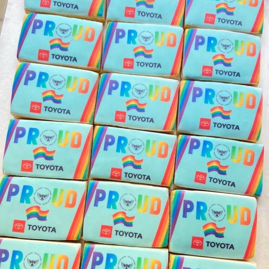 Custom "Proud" Rainbow Cookies