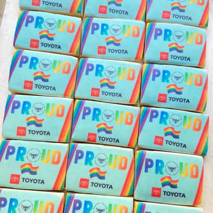 Custom "Proud" Rainbow Cookies
