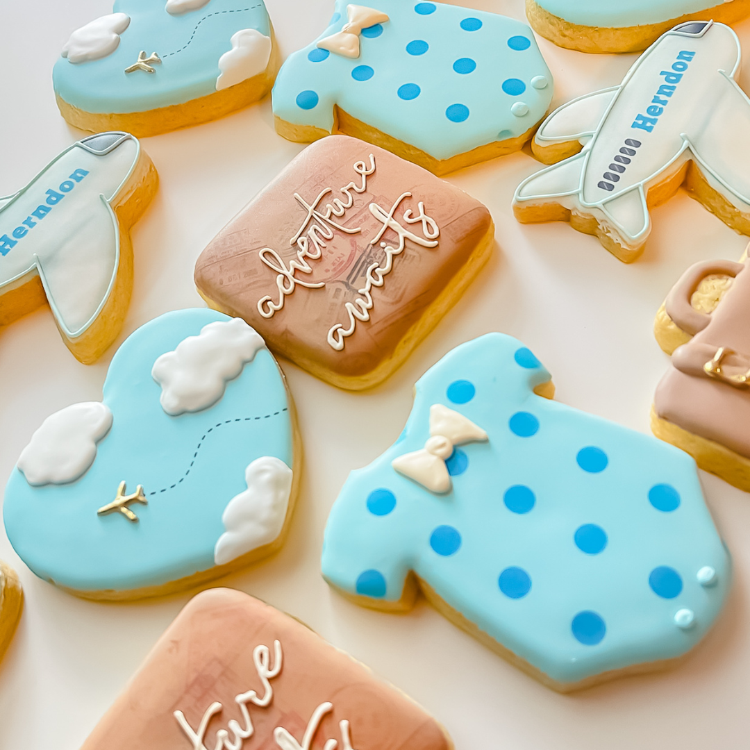 Adventure Awaits Baby Shower Cookies