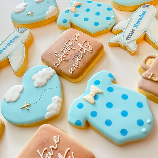 Adventure Awaits Baby Shower Cookies