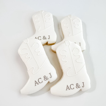 Texas Bridal Cowboy Boot Cookies