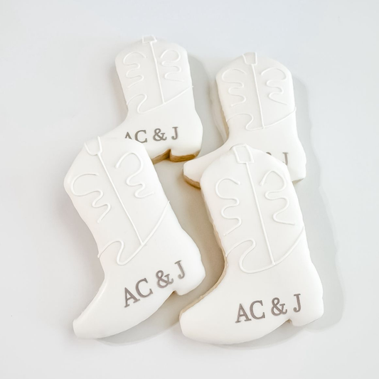 Texas Bridal Cowboy Boot Cookies