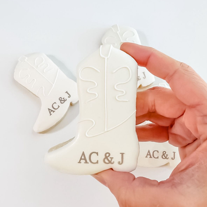Texas Bridal Cowboy Boot Cookies