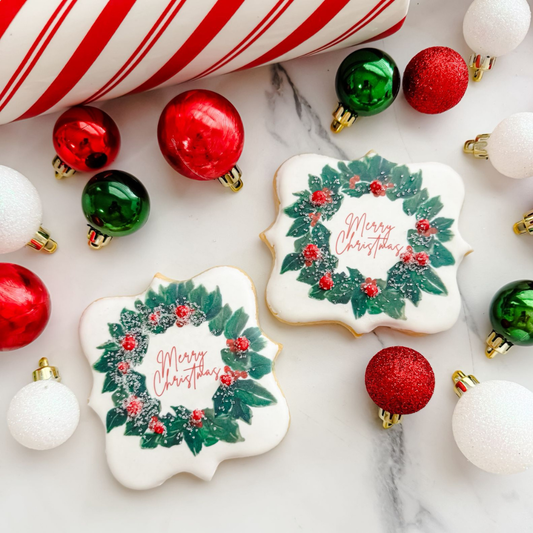 Merry Christmas Wreath Plaque  Christmas Cookie