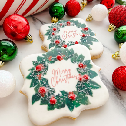 Merry Christmas Wreath Plaque  Christmas Cookie