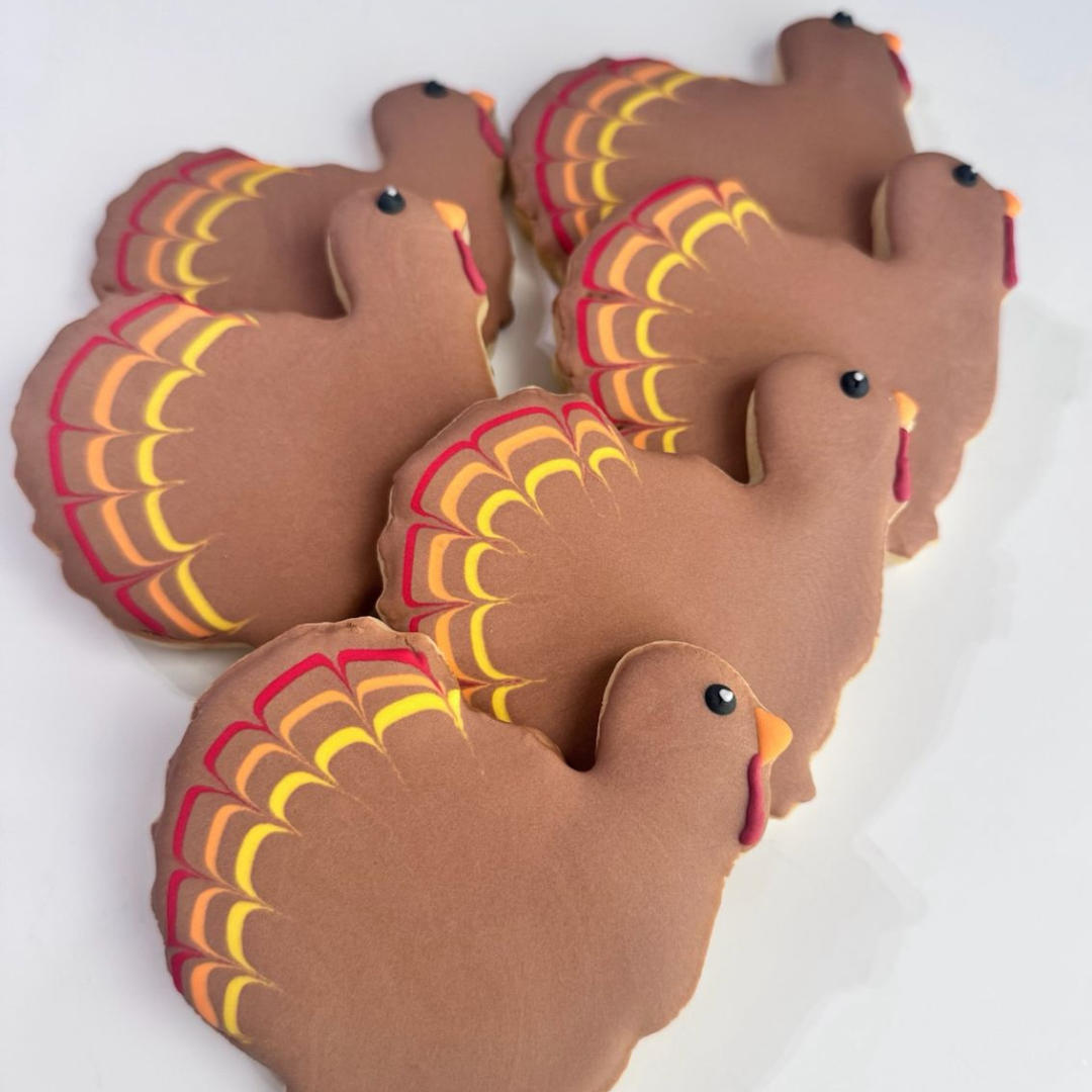 Turkey-Shaped 
Thanksgiving 
Sugar Cookies