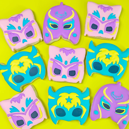 Luchador Mask Birthday Cookies
