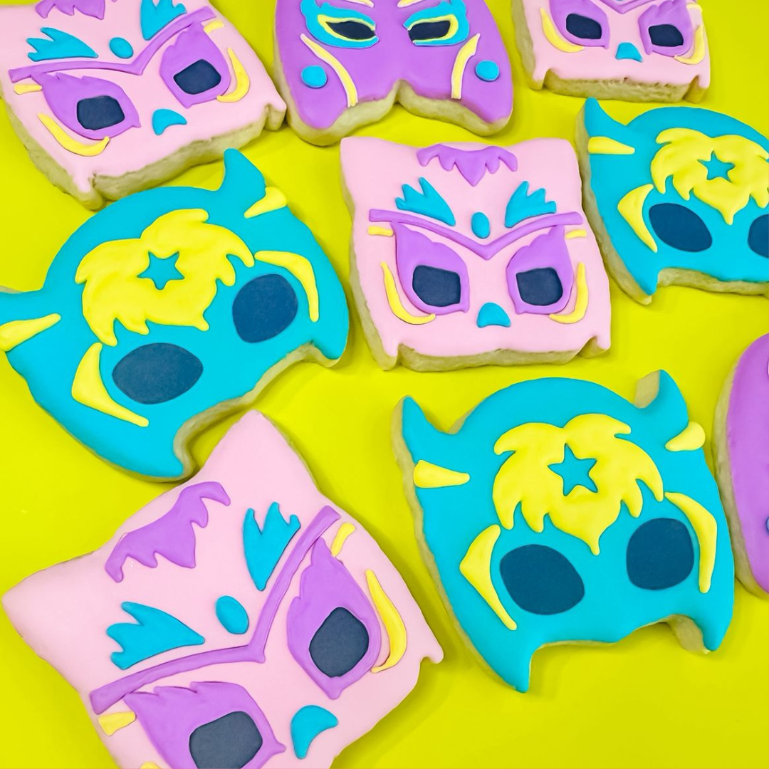 Luchador Mask Birthday Cookies