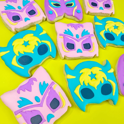 Luchador Mask Birthday Cookies