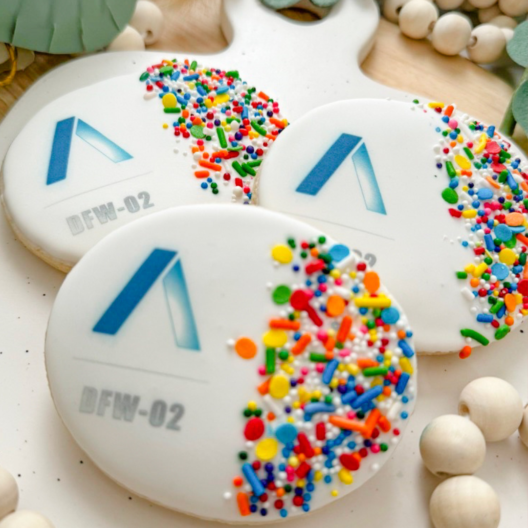 Custom 
Branded 
Sprinkle Celebration Cookies