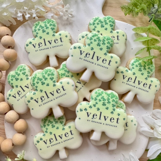 Custom Shamrock Logo Cookies