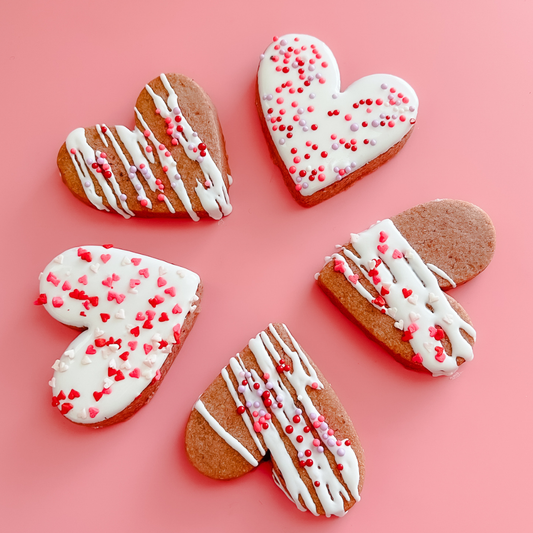 Mini Strawberry Heart Sugar Cookies