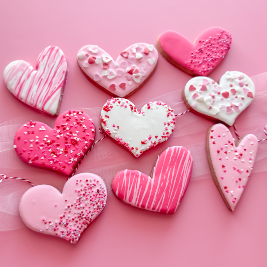 Strawberry Heart Sugar Cookies