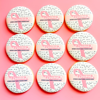 "Get Checked" Breast Cancer Awareness Cookies