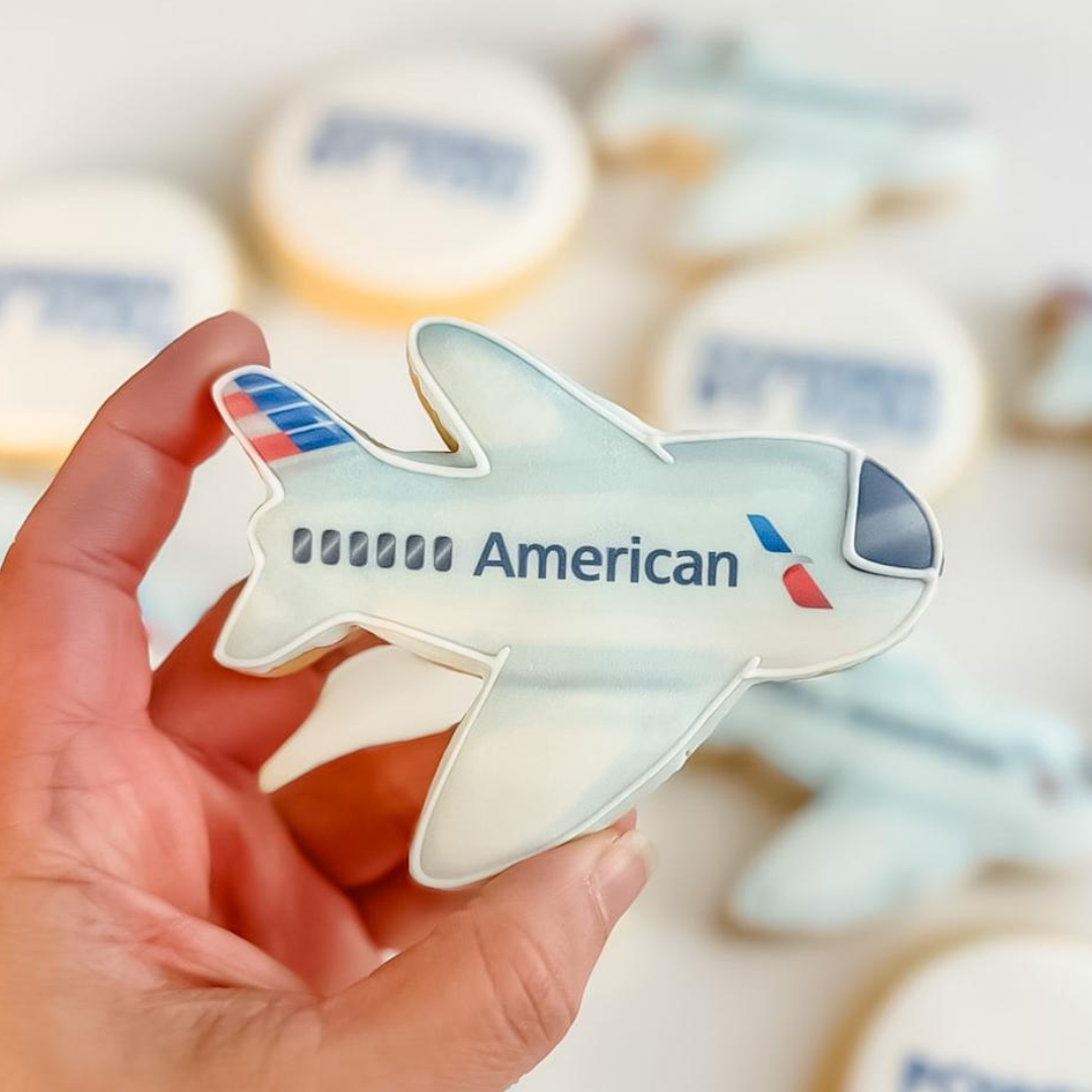Custom Airplane Sugar Cookies