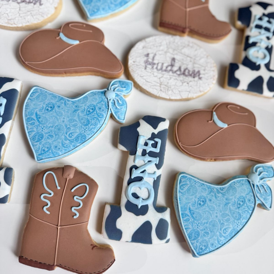 Little Cowboy's 1st Birthday Cookie Set