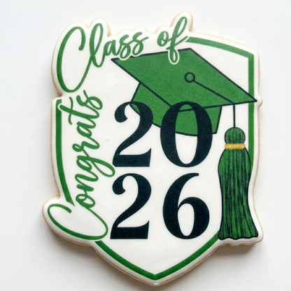Shield of Success Graduation Cookie