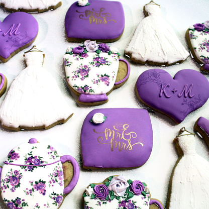 Lavender Floral Bridal Cookie Set
