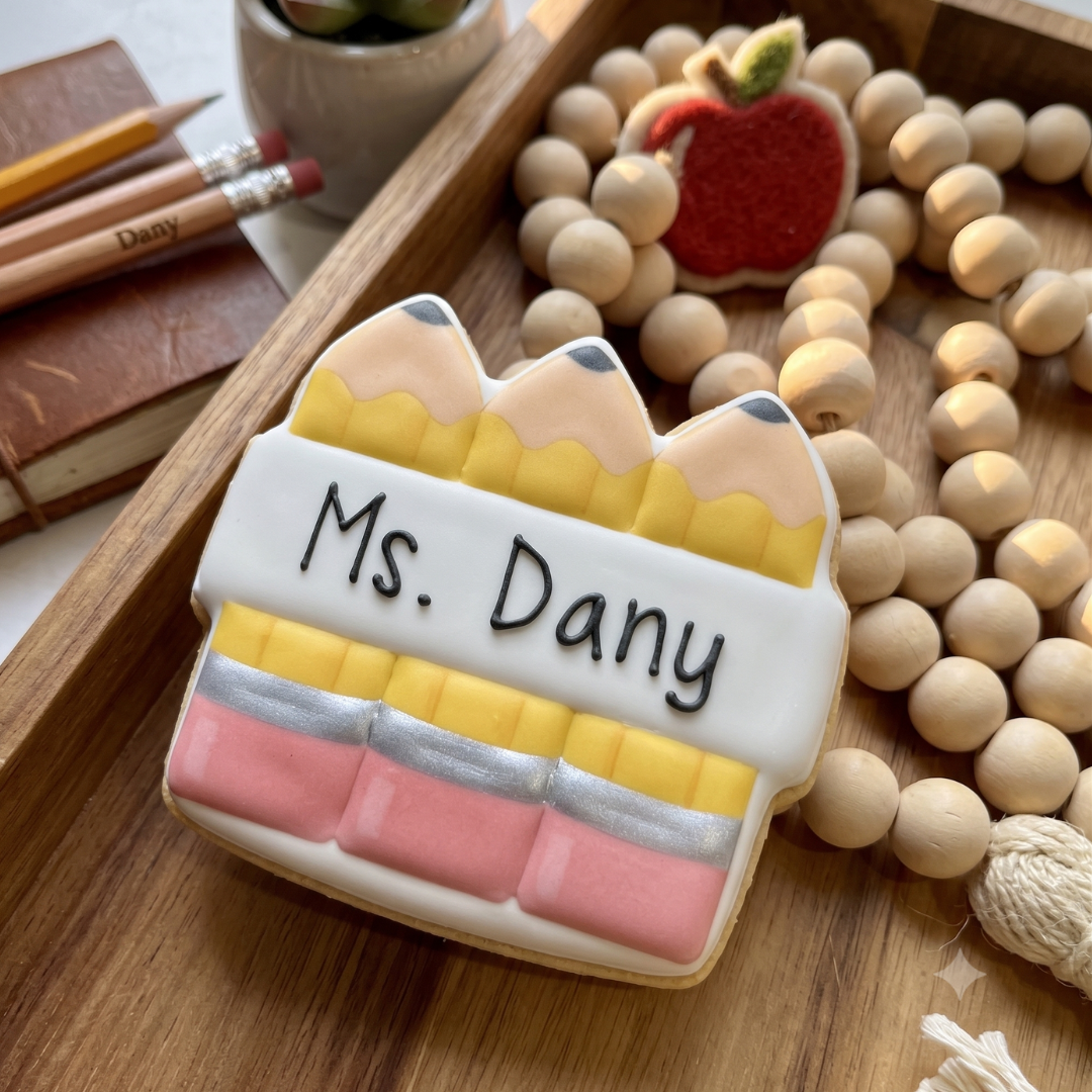 Custom Pencil Stack Cookies