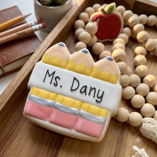 Custom Pencil Stack Cookies