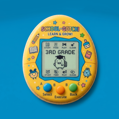School Tamagotchi Custom Cookie