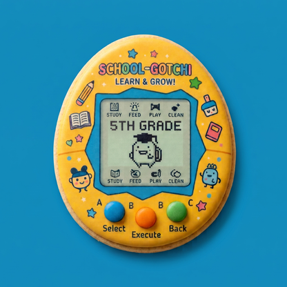School Tamagotchi Custom Cookie