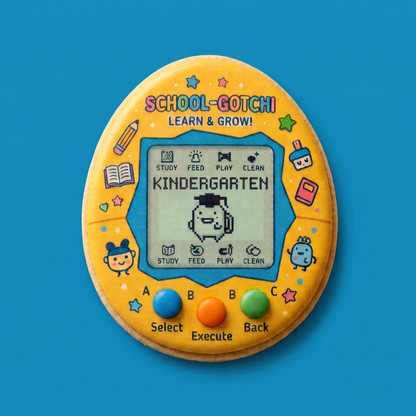 School Tamagotchi Custom Cookie