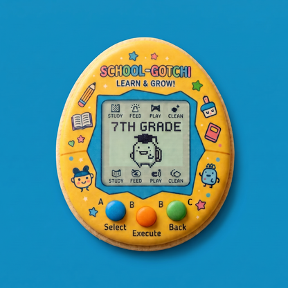 School Tamagotchi Custom Cookie